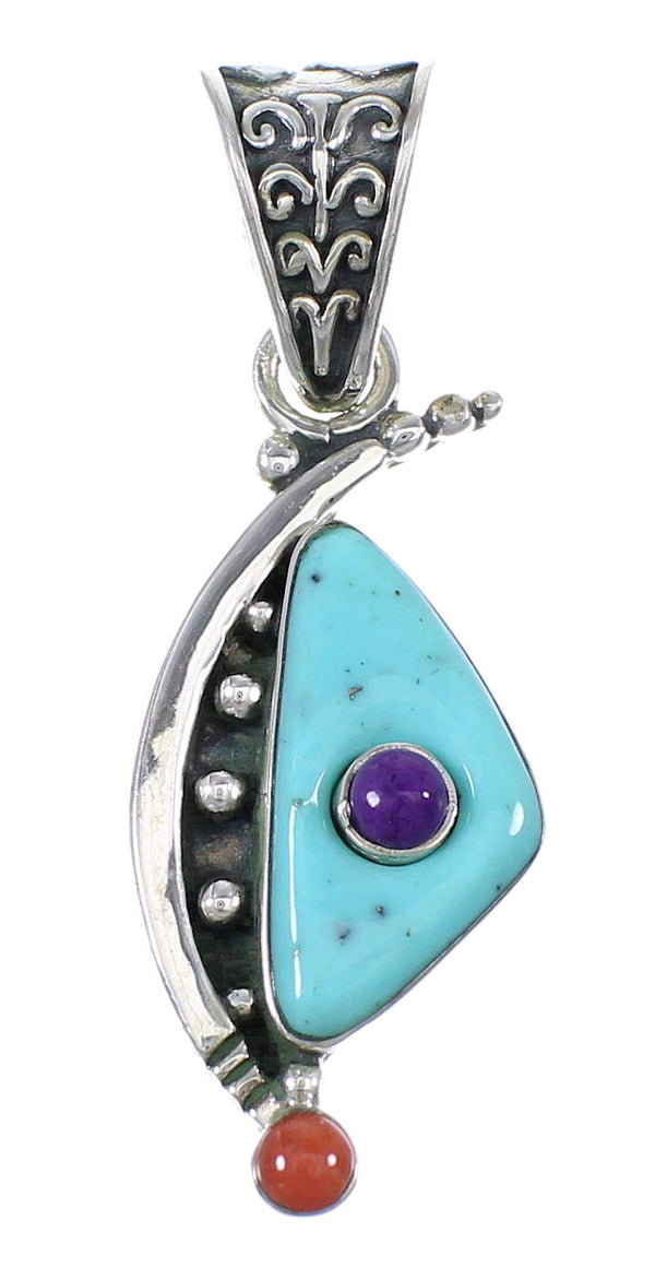 Multicolor Sterling Silver Southwestern Pendant YX76634